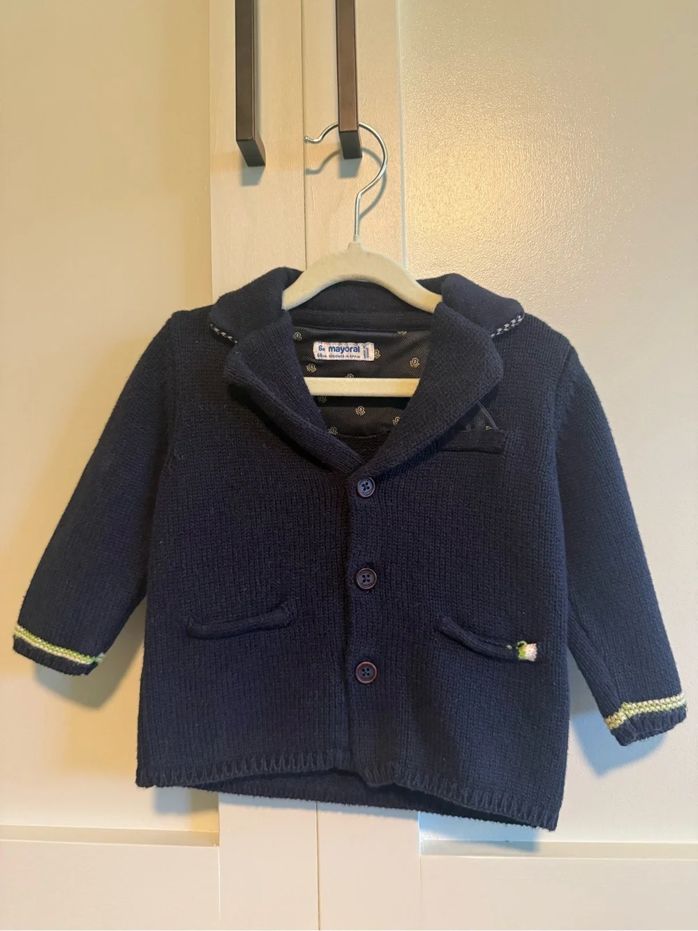 Mayoral Baby Boy Navy Knit Blazer Style Cardigan Sports Coat Jacket 6M/68cm